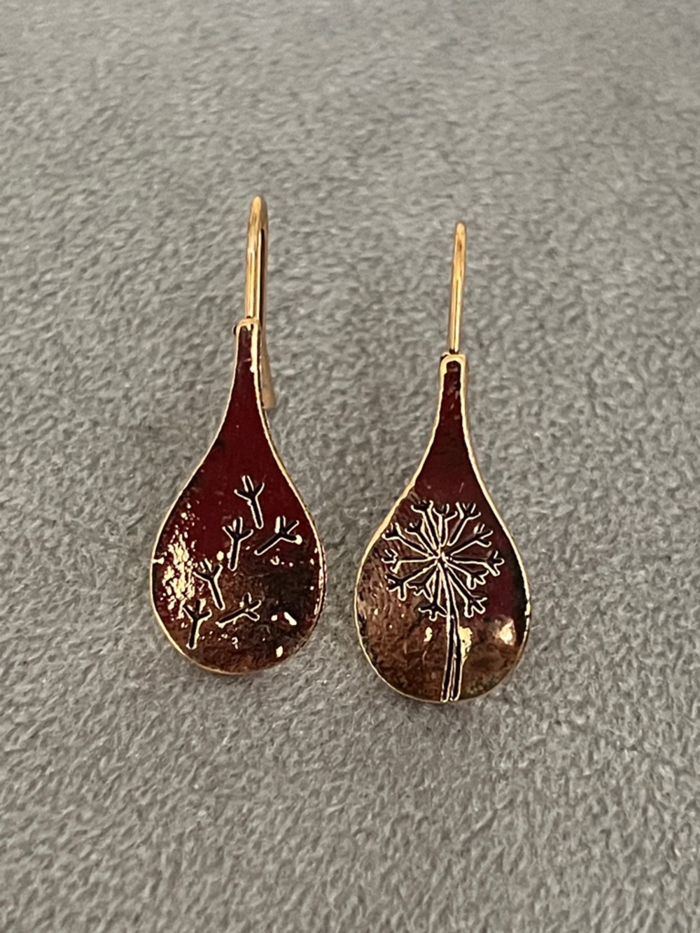 Gold Tone Dandelion Drop Earrings - Women Jewelry